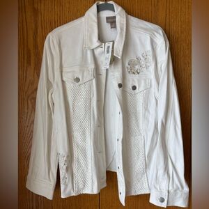 NWT Chico’s White Embroidered Women's Jacket
